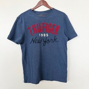 Tommy Hilfiger Mens Medium Heather Blue New York Graphic Tee Shirt Short Sleeve